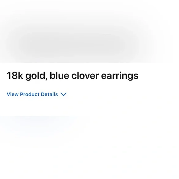 Blue Gemstone & 18K Gold Clover Earrings - Picture 2 of 4